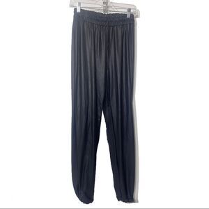 K too waxed fabric faux leather joggers pants L lg